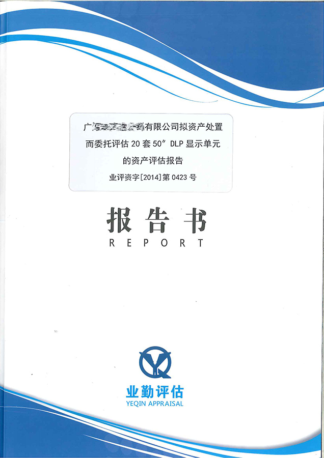 DLP顯示單元機(jī)械設(shè)備評估報告書